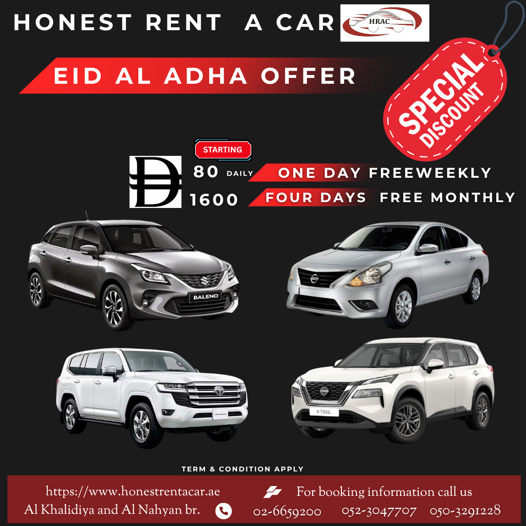 ONE DAY FREE FOR EID AL ADHA OFFER WEEKLY.
